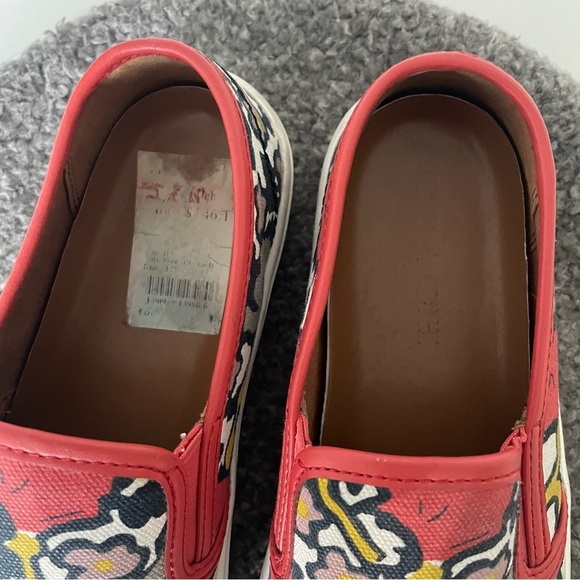 COACH Cameron Womens Chalk/Coral/Multi Slip On Loafer Shoes size 6.5 - Picture 9 of 9
